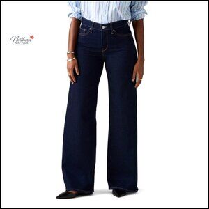 Stretch Wide-Leg Jeans with Tummy Panel, Size 30 Regular, New